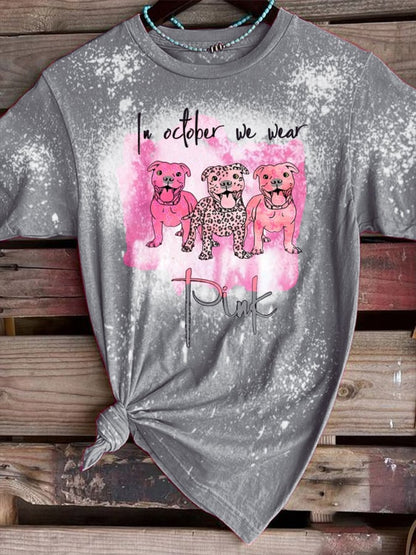 Women's  In Octorber We Wear Pink Casual Short Sleeve T-Shirt