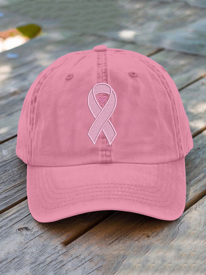 Breast Cancer Ribbon Print Hat