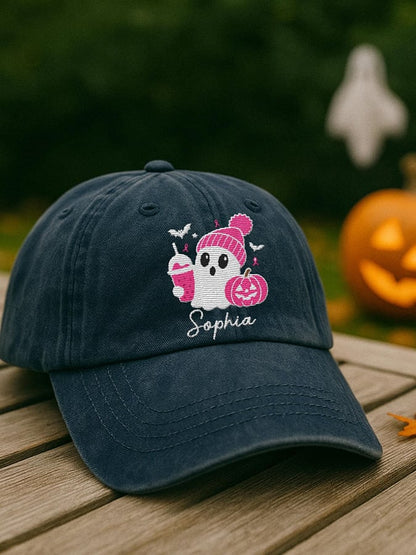 Women's casual pink ghost hat