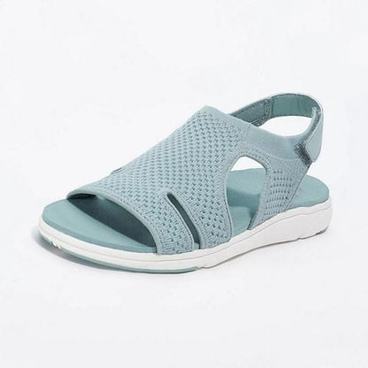 Wow!! | Last Day 45% OFF | Women's Soft Orthopedic Walking Sandals,Fly woven fish head velcro Walking Shoes