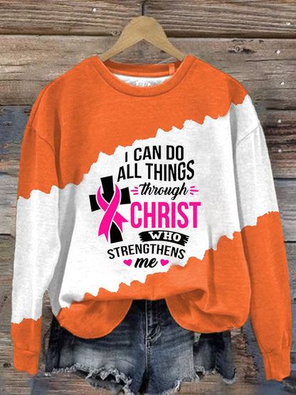 Breast Cancer Women's Printed Long Sleeve Sweatshirt