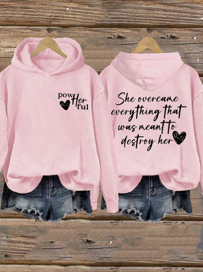 Women's She Overcame Everything That Was Meant To Destroy Her Printed Sweatshirt