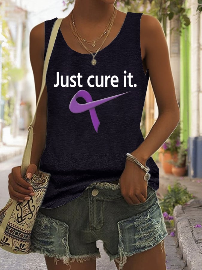 Women's Just Cure It Alzheimer's disease Printed Vest