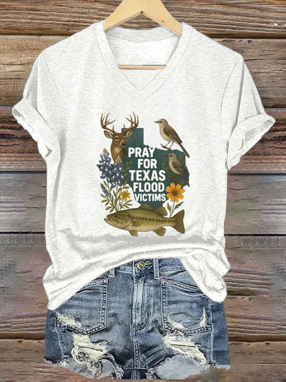 🙏💔Join us in praying for Texas.🙏Women's Pray For Texas Print T-shirt