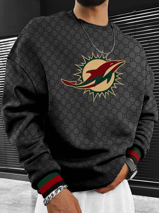 Miami Dolphins  Men's Crew Neck Sweatshirt Black