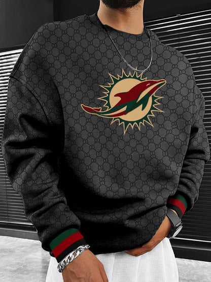 Miami Dolphins  Men's Crew Neck Sweatshirt Black
