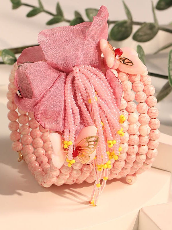 Breast Cancer Awareness Pink Floral Bracelet