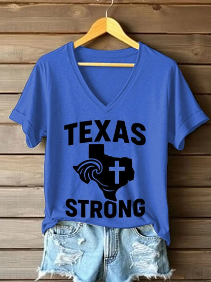 🙏💔Join us in praying for Texas.🙏Women's Texas Strong Print T-shirt
