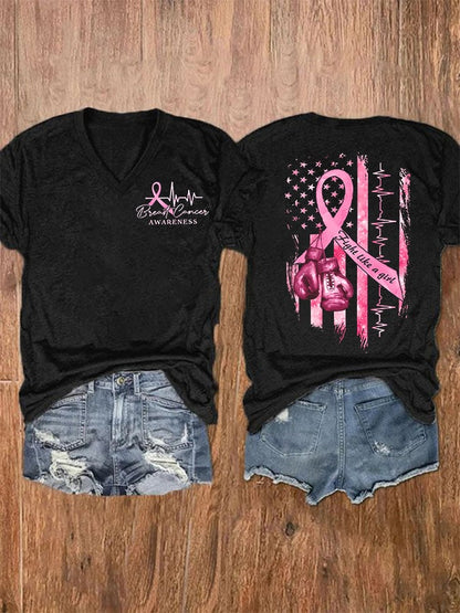 Women's Breast Cancer Awareness Casual Short Sleeve T-Shirt