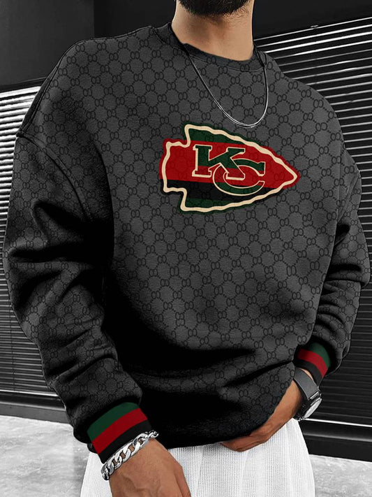 Kansas City Chiefs  Men's Crew Neck Sweatshirt Black