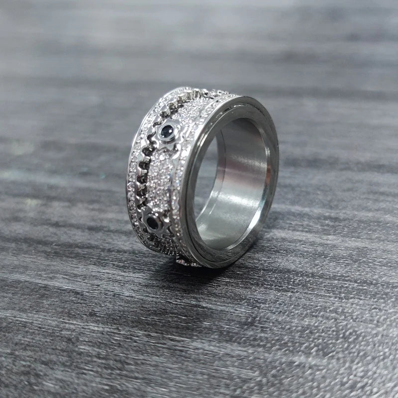 🔥925 Sterling Silver Personalized Stress Reducing Rotatable Gear Ring