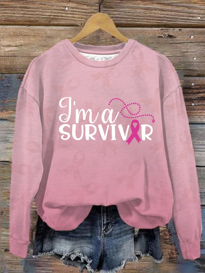 Women's Breast Cancer Ribbon Survivor Sweatshirt