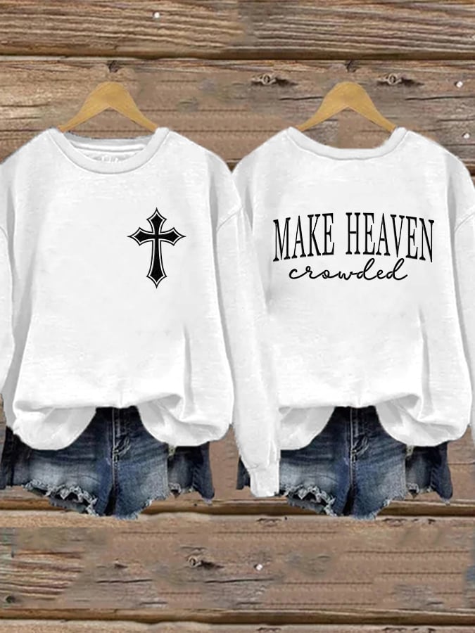 Women'S Casual Faith Print Sweatshirt