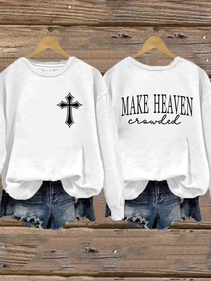 Women'S Casual Faith Print Sweatshirt