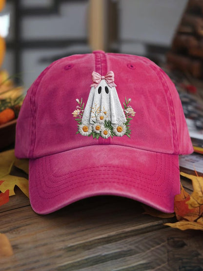 Women's casual pink ghost hat