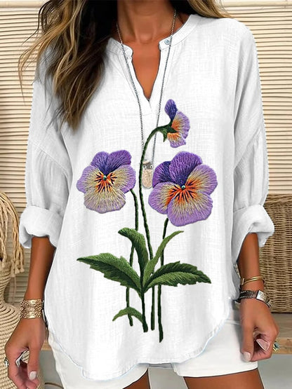 Women's Purple Flower Alzheimer's Awareness Support Shirt