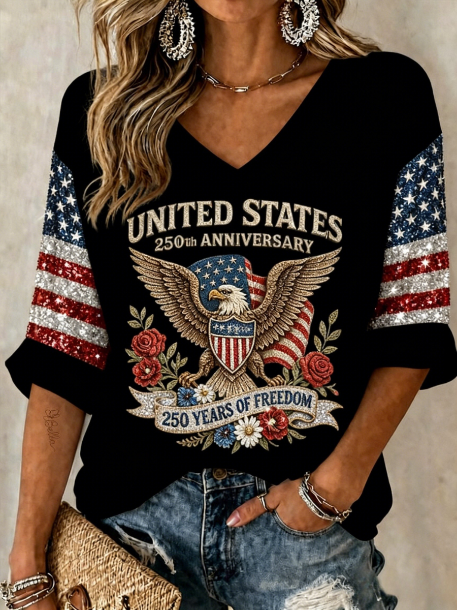 Women's 250th Anniversary Print Casual Top