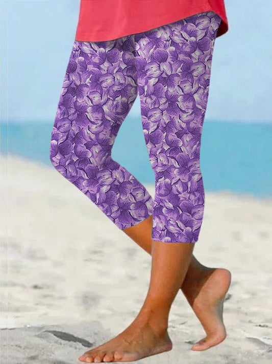 Women's Vintage Botanical Floral Design Printed Leggings