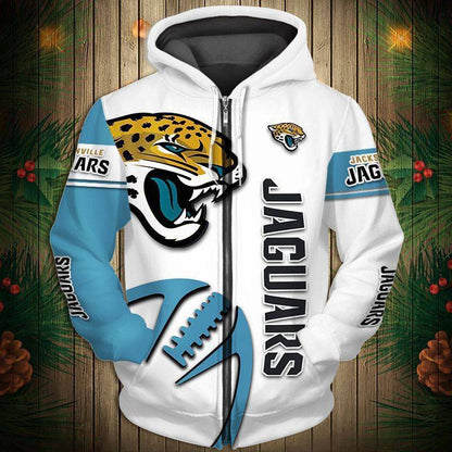 Jacksonville Jaguars  Men's Casual Zipper Hooded Sweatshirts