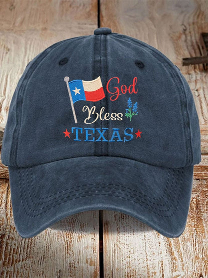 Unisex God Bless Texas Print Baseball Cap