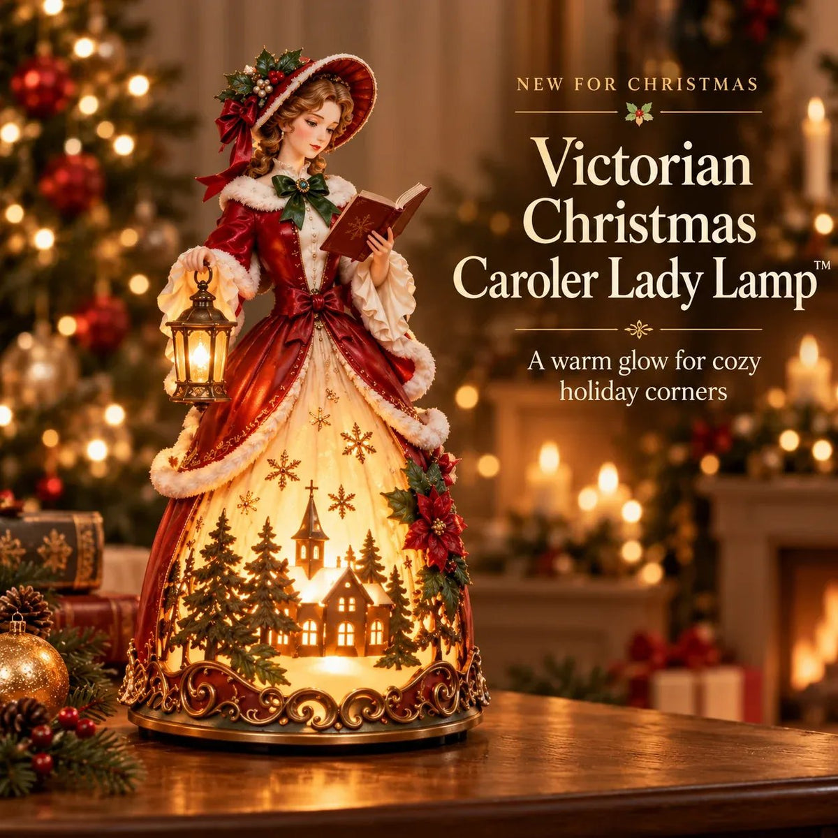 🎄 Victorian Christmas Caroler Lighted Tabletop Lamp