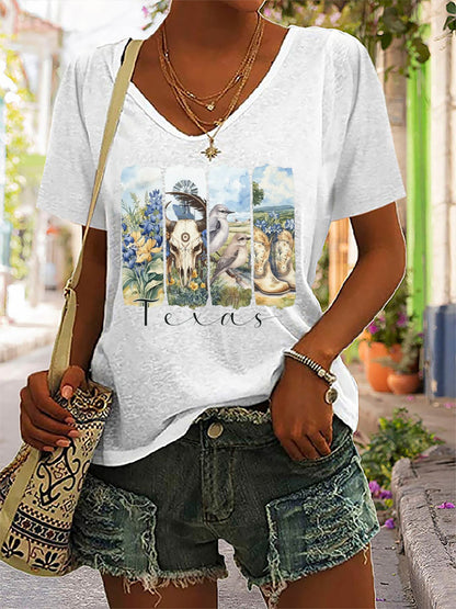 🙏💔Join us in praying for Texas.🙏Women's Texas Strong  Printed Short-Sleeved T-Shirt