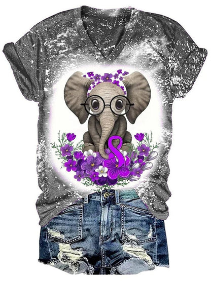Alzheimer's Disease Ladies Print T-Shirt