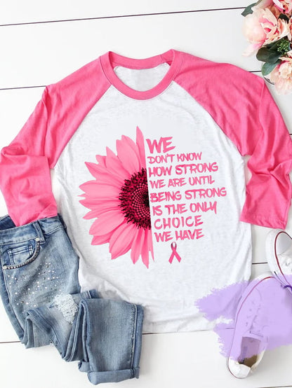 Women's We Don't Know How Strong We Are Until Being Strong Is The Only Choice Breast Cancer Warrior Supporter Long-Sleeve T-Shirt