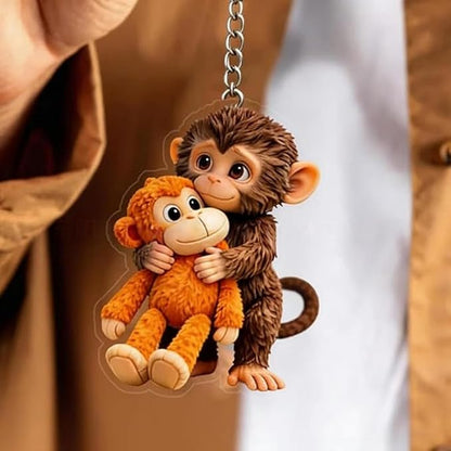 Protect Punch The Monkey Keychain,for Backpack Purse Car Keys