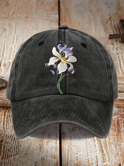 Unisex Distressed Washed Cotton Alzheimer's Awareness Printed Hat