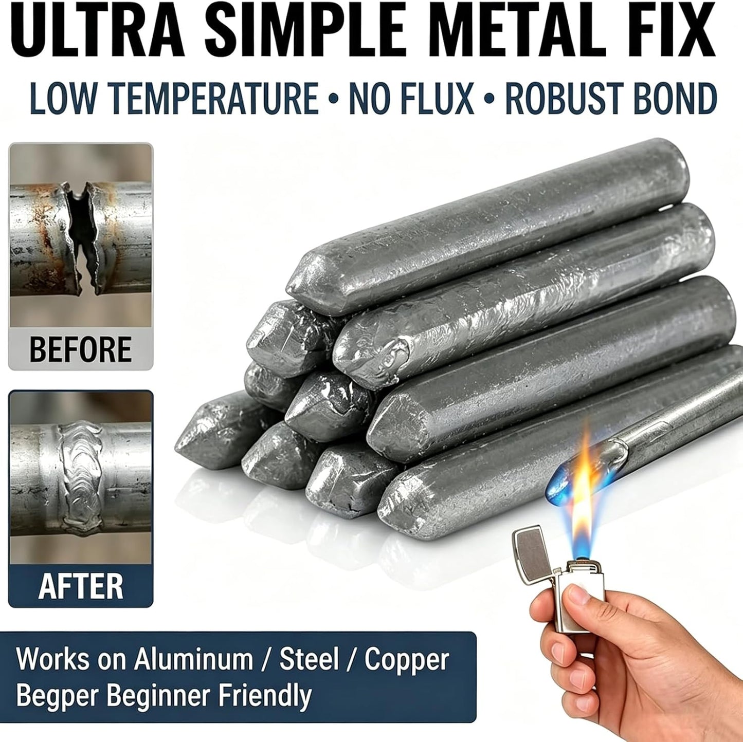 Low Temperature Powder Cored Welding Equipment Aluminum Rods Easy Melt Universal