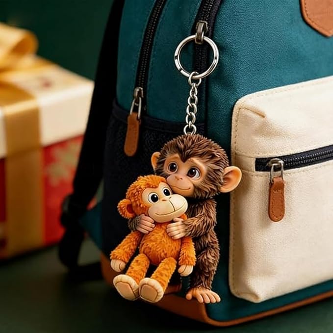 Protect Punch The Monkey Keychain,for Backpack Purse Car Keys