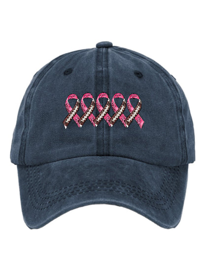 Casual Cancer Ribbon Print Baseball Cap