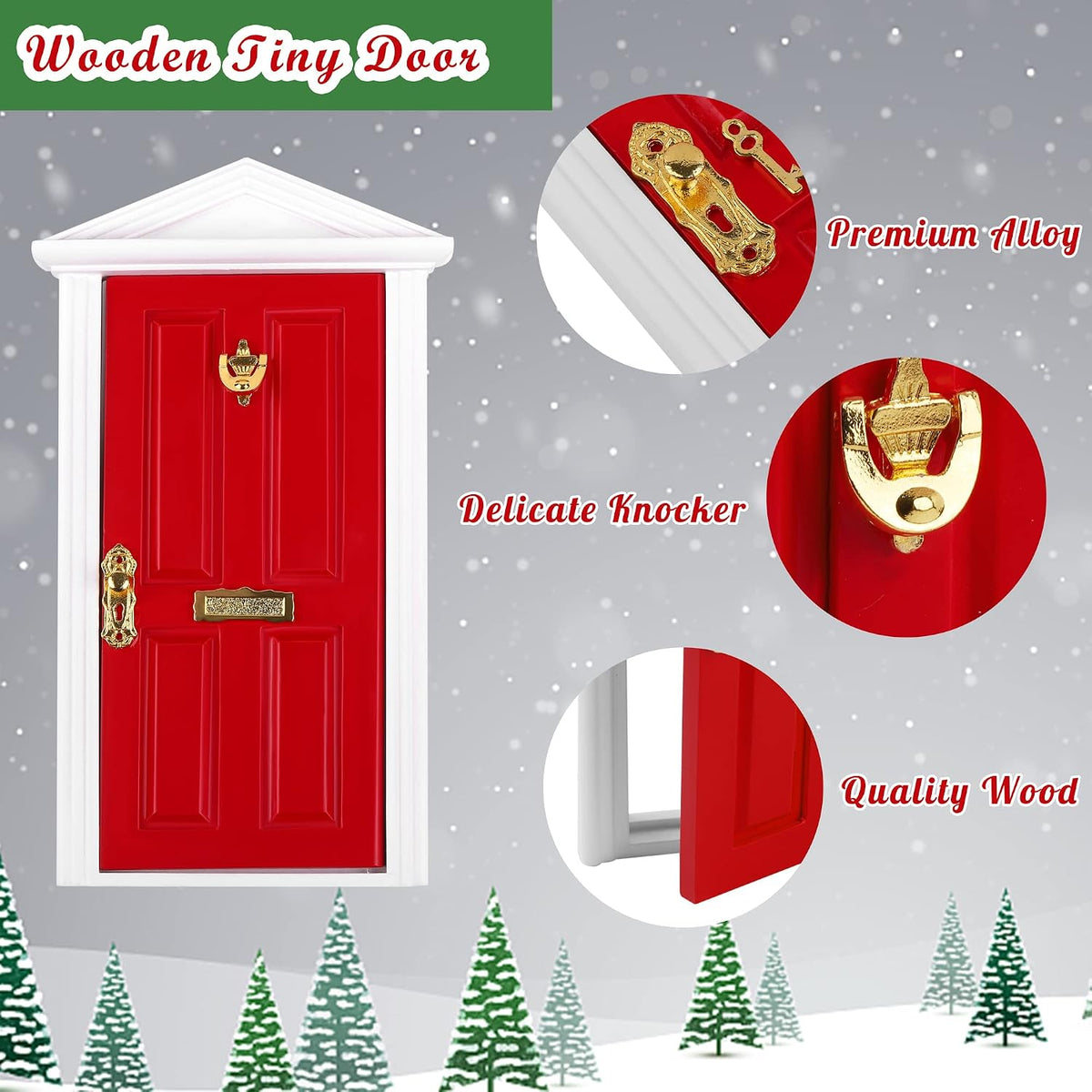 Miniature Christmas Elf Door Decoration Set - Magical Holiday Fairy Door Kit