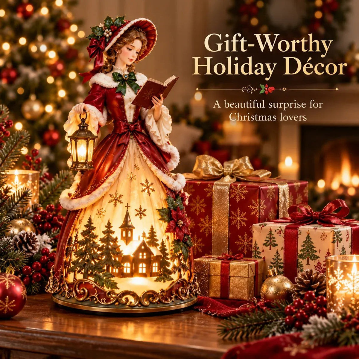 🎄 Victorian Christmas Caroler Lighted Tabletop Lamp