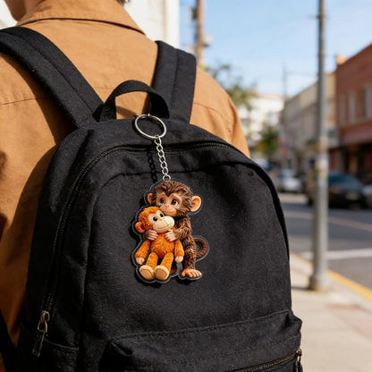 Protect Punch The Monkey Keychain,for Backpack Purse Car Keys