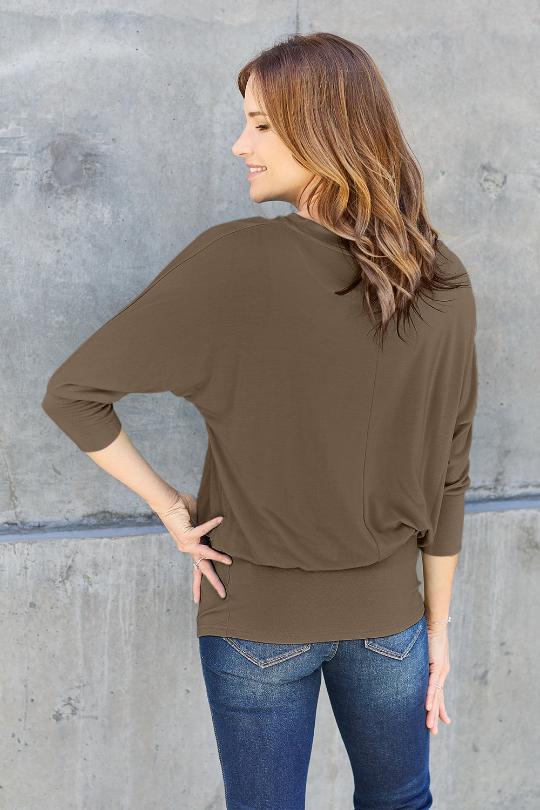 Women's Round Neck Wing Sleeve Blouse