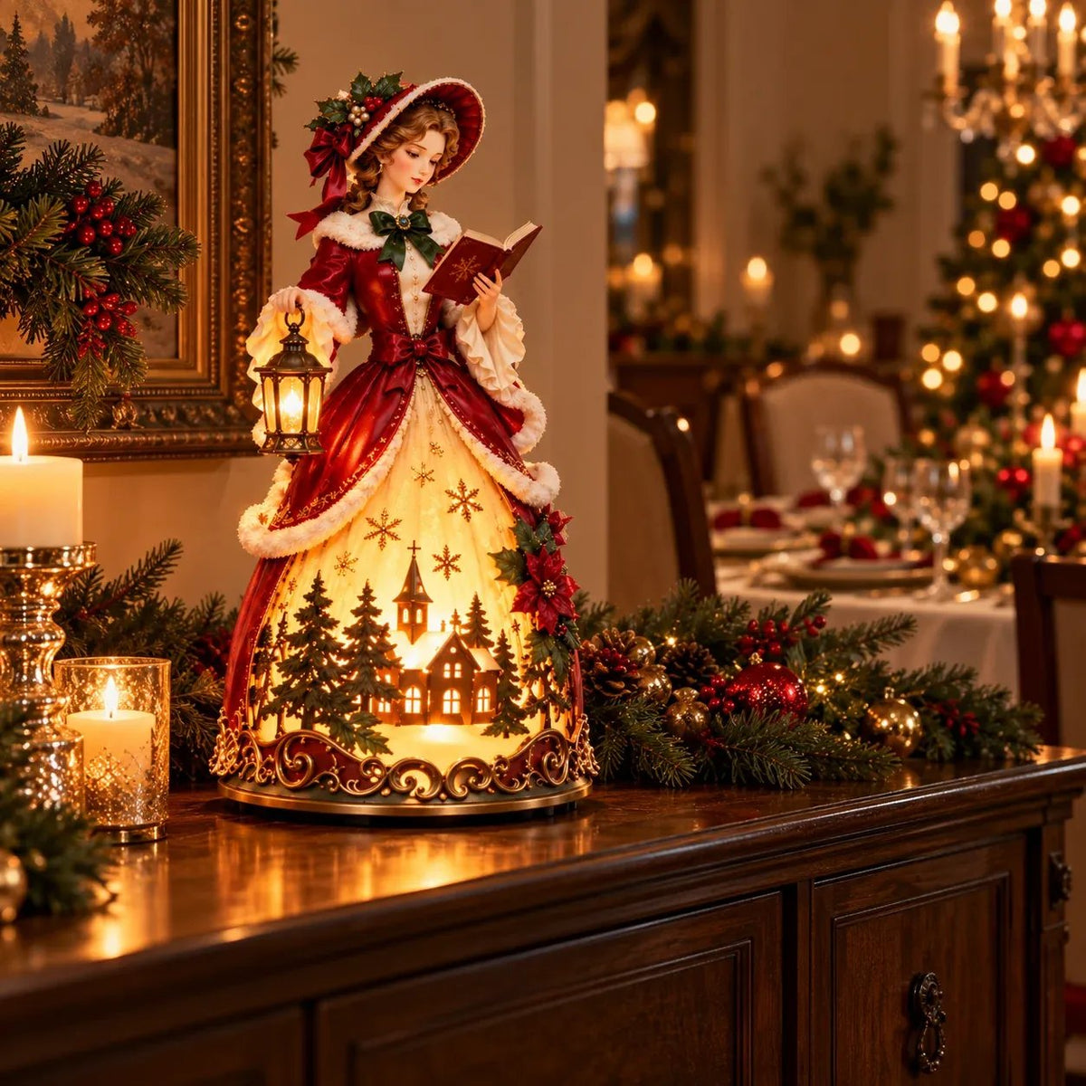 🎄 Victorian Christmas Caroler Lighted Tabletop Lamp