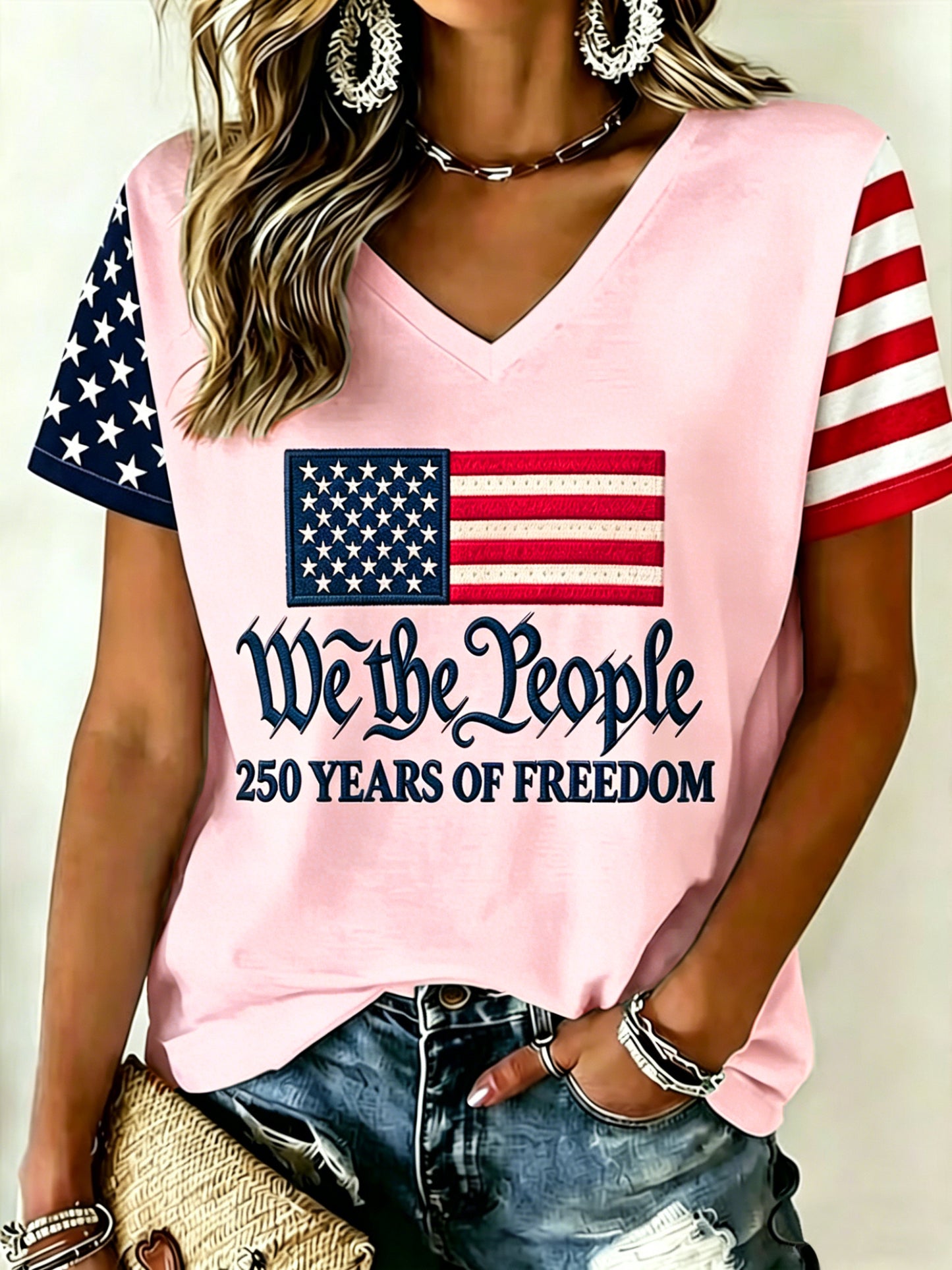 Women's U.S. Founding 250th Anniversary V-Neck T-Shirt