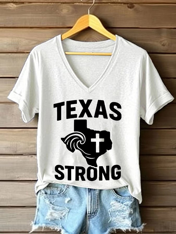 🙏💔Join us in praying for Texas.🙏Women's Texas Strong Print T-shirt