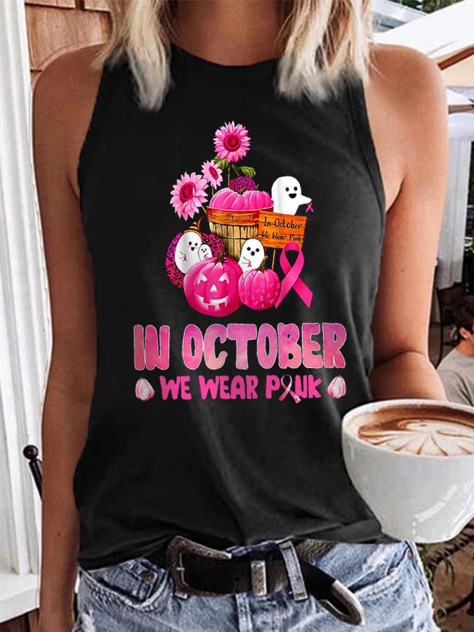 Women's In October We Wear Pink Tank Top