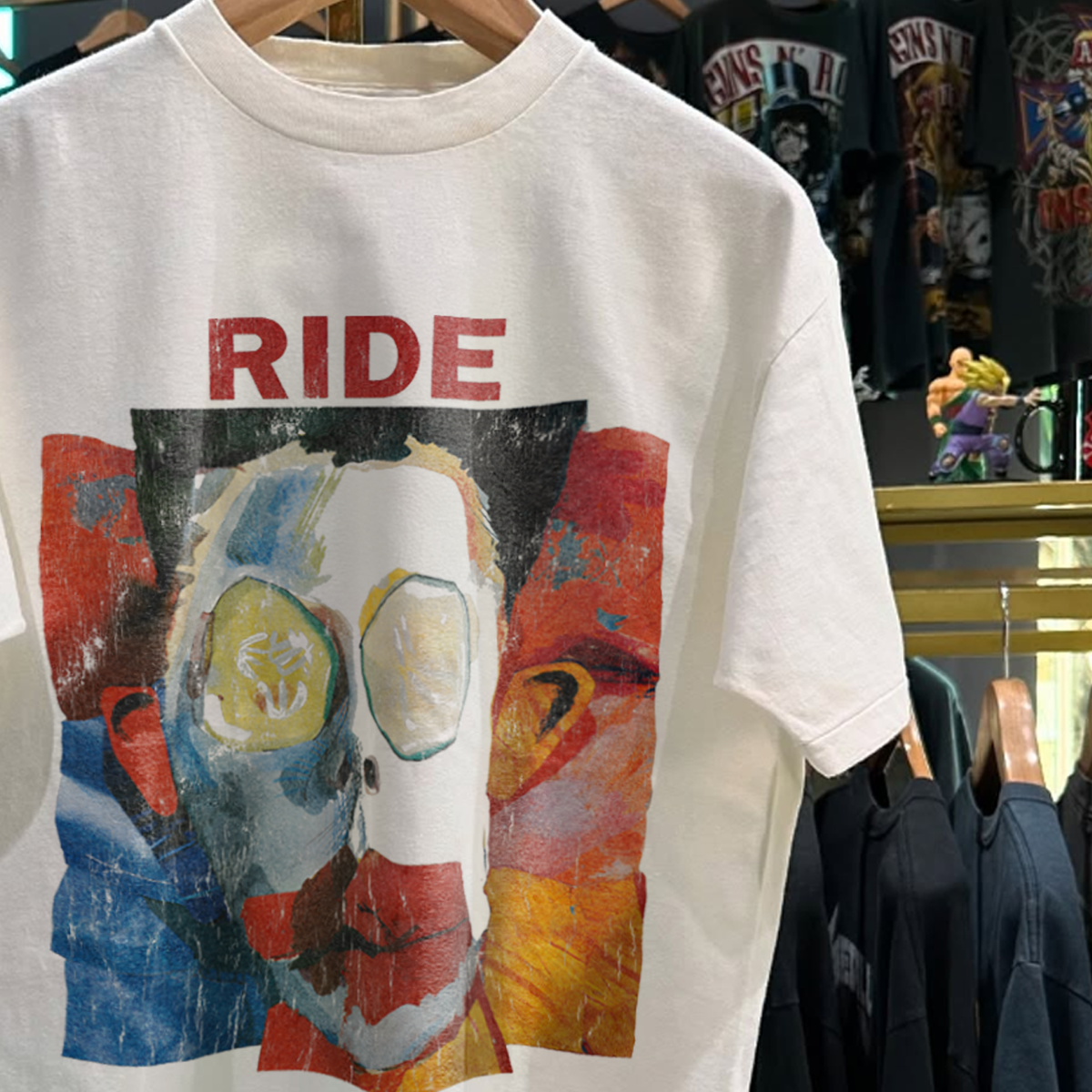 1992 Ride 'Going Blank Again' Rare Washed White T-Shirt