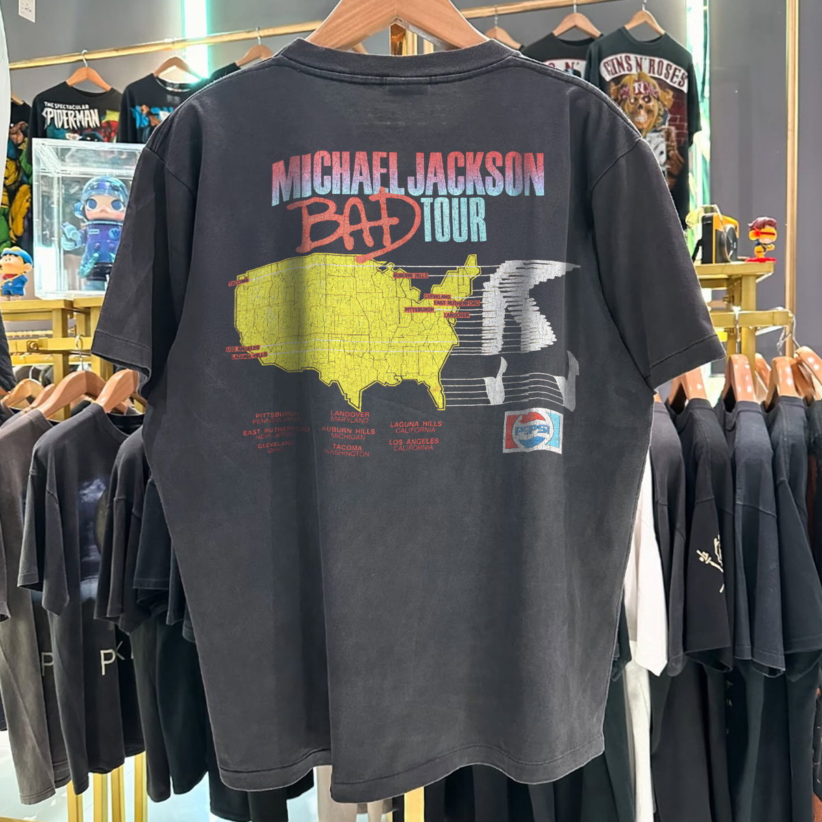 1988 Michael Jackson 'Bad' World Tour Rare Washed Black T-Shirt