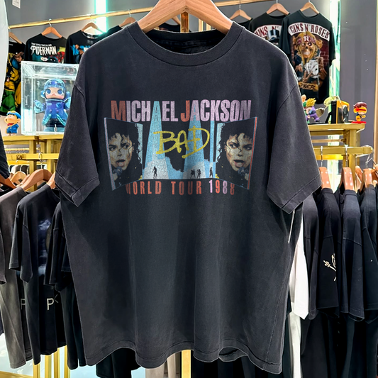 1988 Michael Jackson 'Bad' World Tour Rare Washed Black T-Shirt