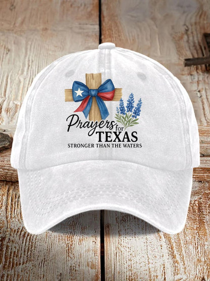 🙏💔Join us in praying for Texas.🙏Retro Texas Strong Prayers For Texas Stronger Than The Waters Print Baseball Cap