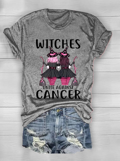 Women's Witches Unite Against Cancer Breast Cancer Awareness Tee