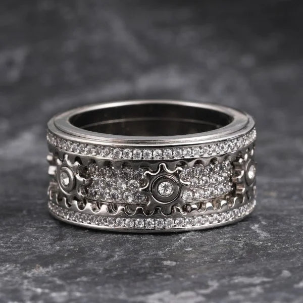 🔥925 Sterling Silver Personalized Stress Reducing Rotatable Gear Ring