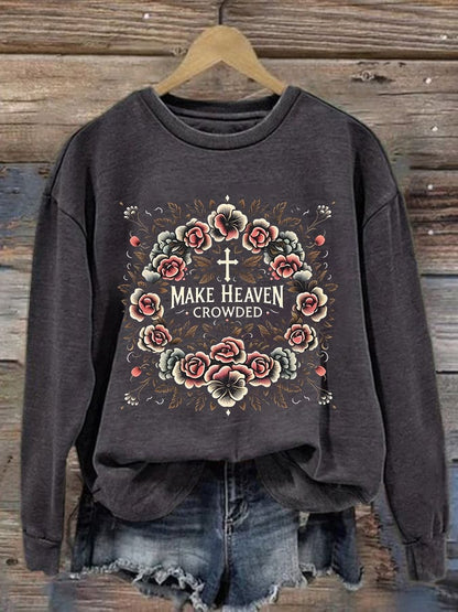 Women'S Casual Faith Print Sweatshirt
