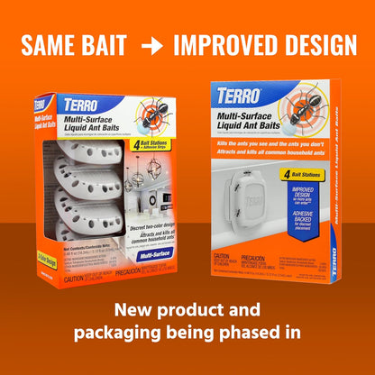 Terro Multi Surface Liquid with Adhesive Strips for Discreet Baiting, Multicolor, t334, Ant Bait