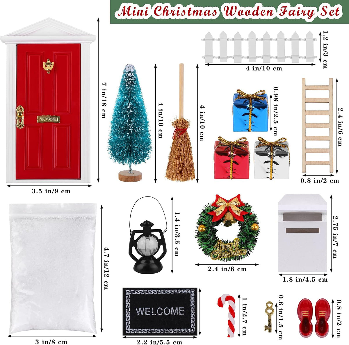 Miniature Christmas Elf Door Decoration Set - Magical Holiday Fairy Door Kit